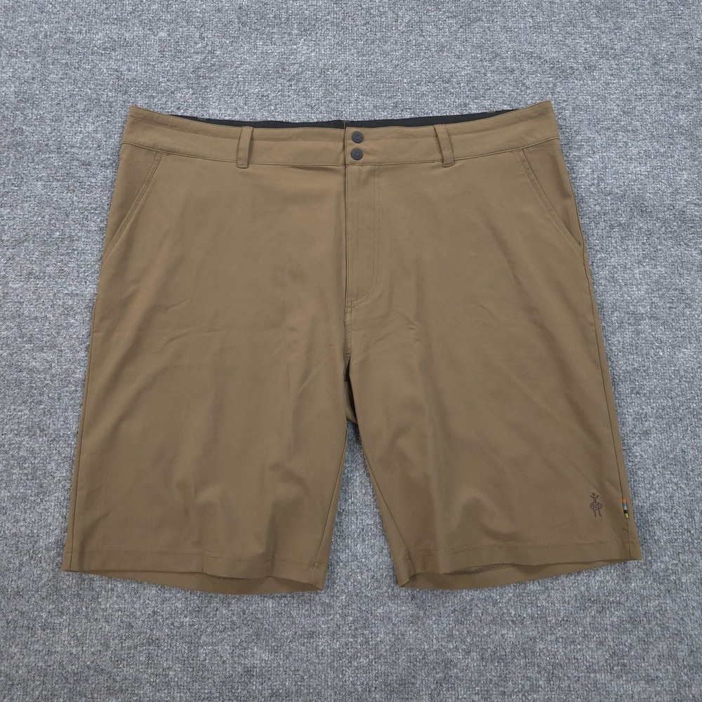 Smartwool‎ Shorts Mens 2XL Brown Sport 10" Stretch Performance Hiking Outdoors